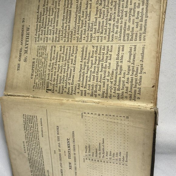 Bible THE NEW TESTAMENT OF OUR LORD AND SAVIOR JESUS CHRIST  1875 Damage - Picture 7 of 10